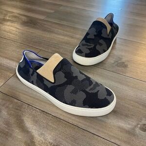 Rothy Black Camo Casual Slipon Sneaker Women 7